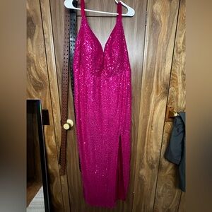 Bella Amore Fuchsia Sequin Gown